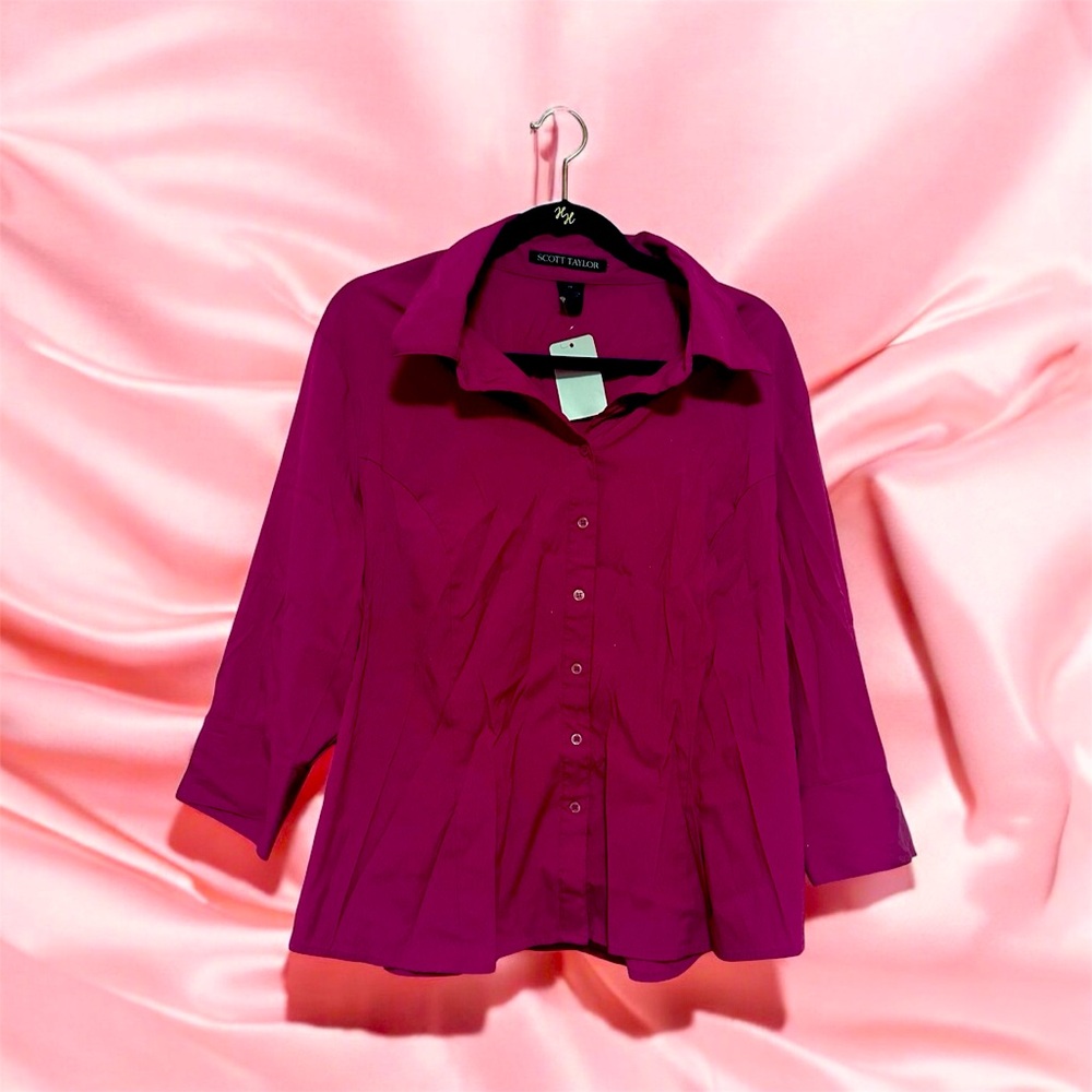 Fuchsia blouse with little stretch